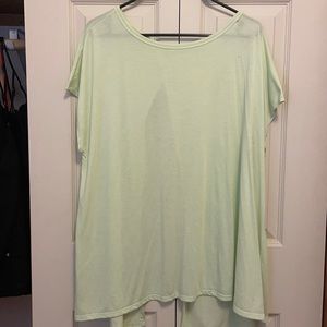 NWOT green open-back workout top